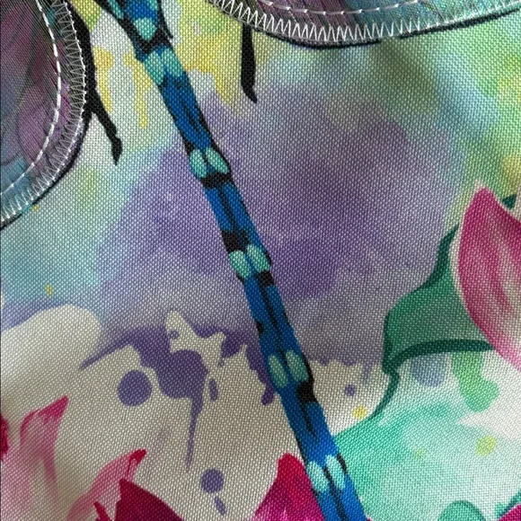 NWT - Evergreen appliqué Garden Flag - Dragonfly with Lotus flower - Picture 5 of 5